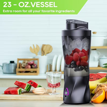 20oz Portable Electric Blender Bottle – USB-C Rechargeable, 7000RPM Motor, Hot & Cold Drinks, Fully Automatic, Leakproof for Travel & Sports
