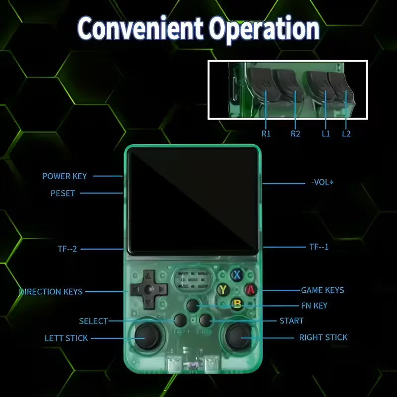 64GB Portable Handheld Gaming Console | 3.5” HD Laminated Screen | Multi-Color | Perfect Gift (14+)