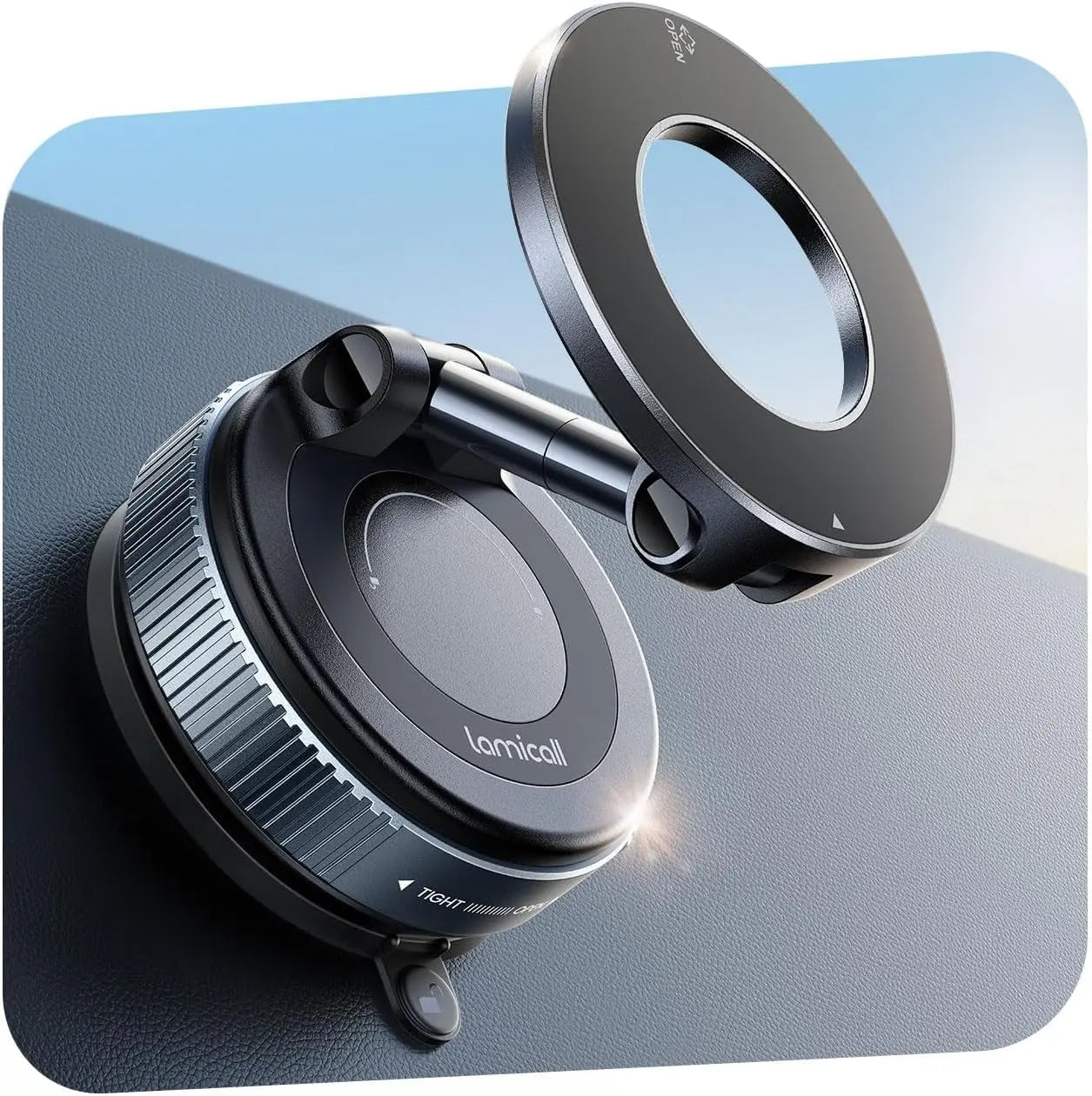 360° Rotating Magnetic Phone Holder – Foldable, Extendable | Strong Back Magnet | iPhone 16/15/14/12 Compatible | ABS | Black