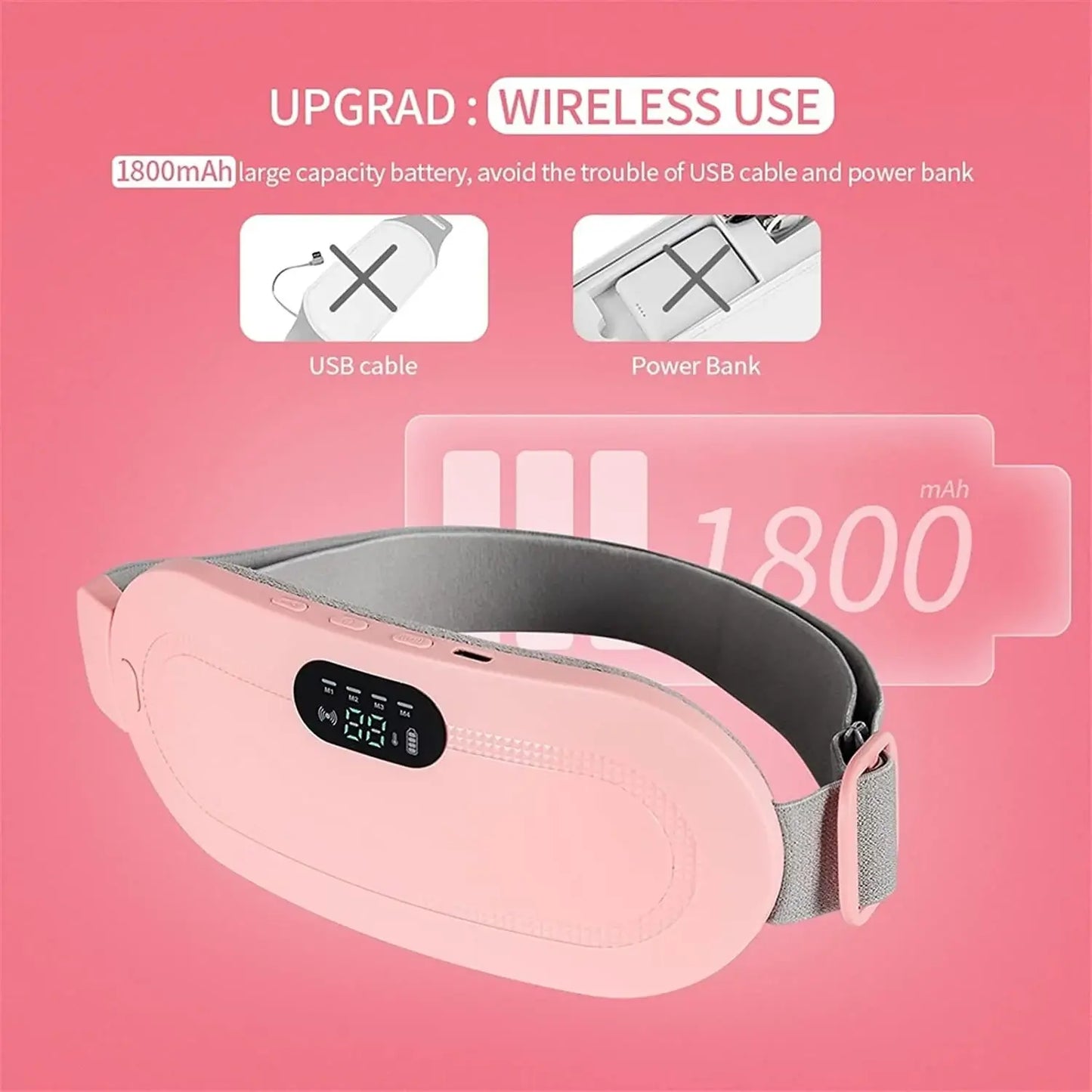 Portable Electric Heating Pad – Soft Pink Warmer for Women