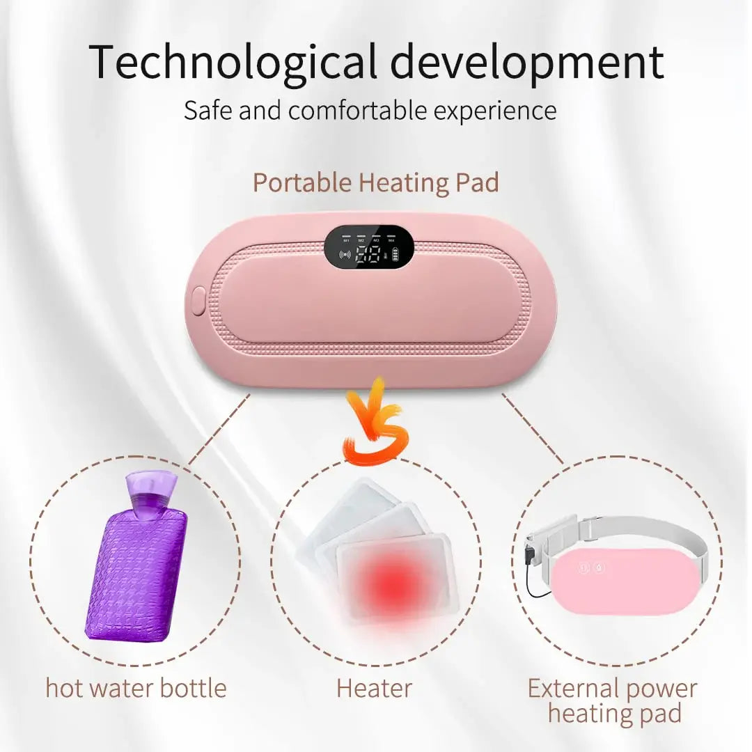 Portable Electric Heating Pad – Soft Pink Warmer for Women