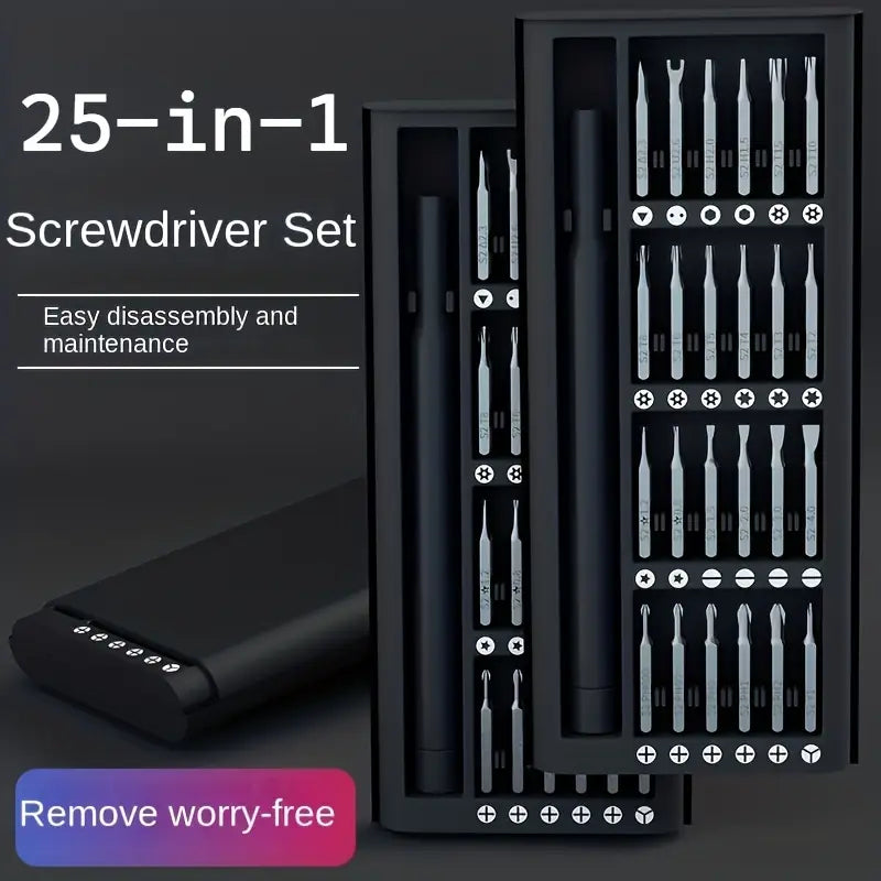 25-in-1 Precision Screwdriver Set for Mobile Phones & Tablets | Multi-Function Electronics Repair Tool Kit – Assorted Bits, Durable & Portable