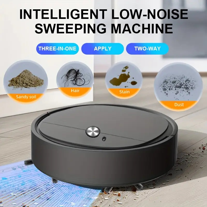 USB Smart Robot Vacuum Cleaner – Slim, Low-Noise Design | Pet Hair, Hard Floor & Daily Cleaning | 60-Min Runtime & Auto Charging