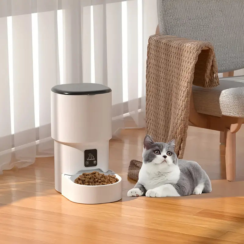 Smart WiFi Cat Feeder – 4L Automatic Pet Feeder with App Control & USB Power